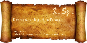Krompaszky Szofron névjegykártya